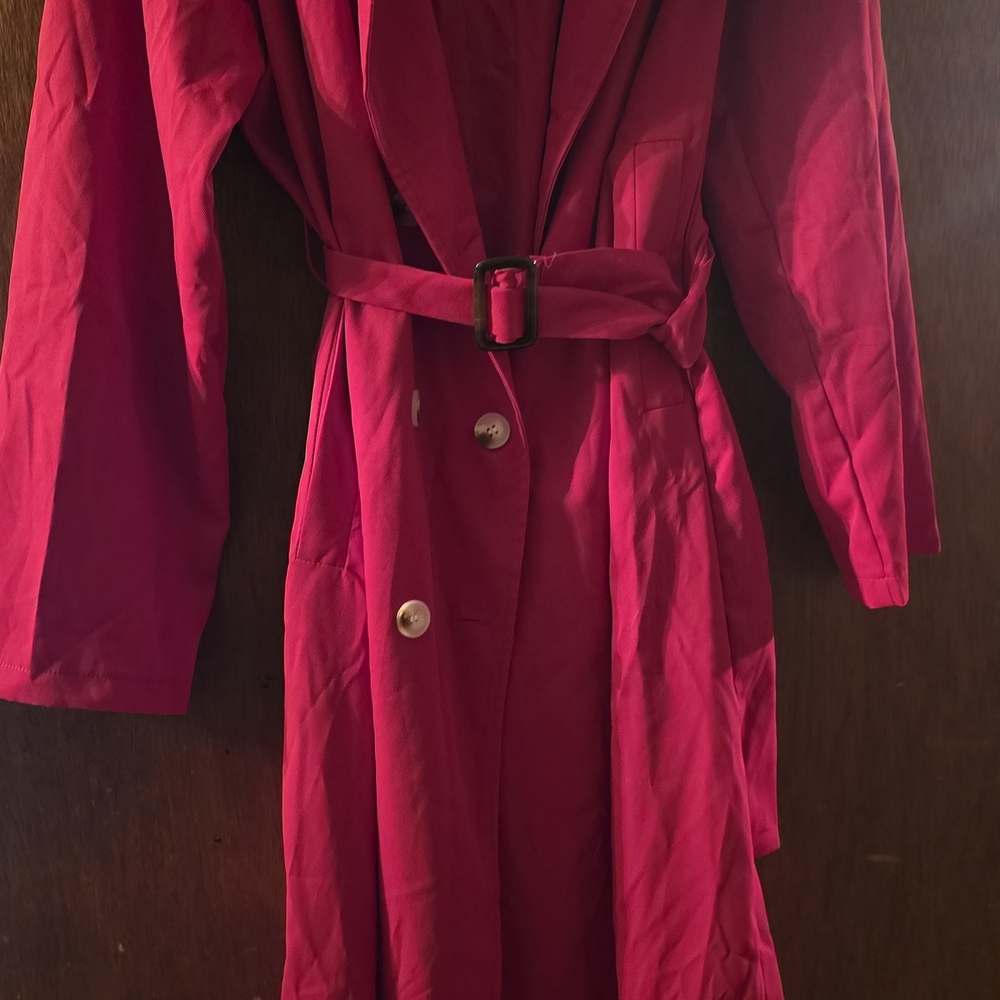 SHEIN Red Trench Coat